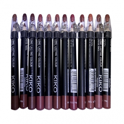 Косметические карандаши для губ Kiko Long Lasting Colour с точилкой 12 шт
