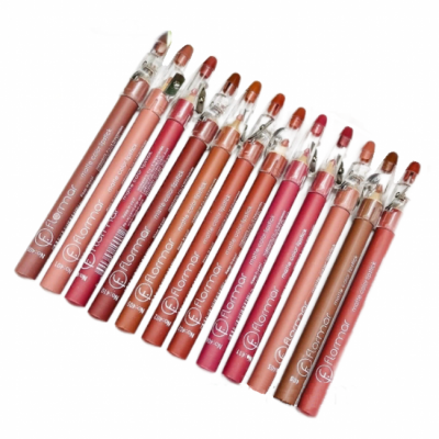 Косметические карандаши для губ Flormar с точилкой 12 шт